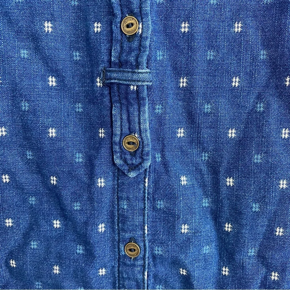 Anthropologie Wrap London Blue Button Down Denim Shirt - Picture 4 of 7